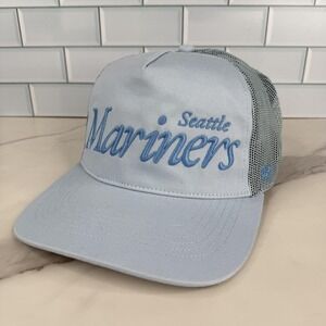 Seattle Mariners‎ Trucker Hat Cap Snap Back Mens Light Blue Baseball 47 Ice NWOT